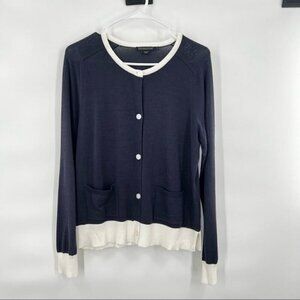 Pendleton blue cream colorblock cardigan M